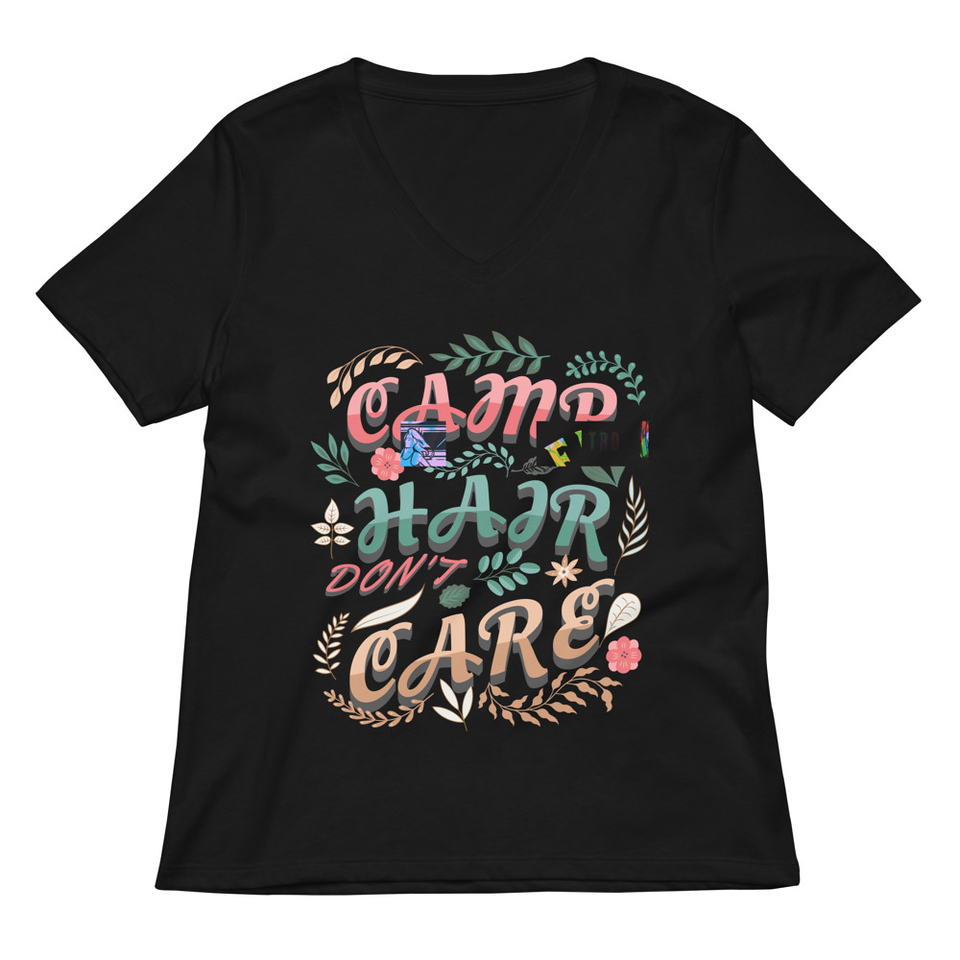 Camp Hair Don't Care Women's Relaxed V-Neck T-Shirt