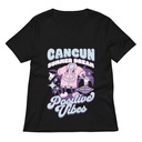 Cancun Positive Vibes Women's Relaxed V-Neck T-Shirt