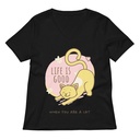 Cat Life - Humor Women's Relaxed V-Neck T-Shirt