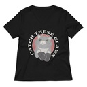 Catch These Claws - Cute Cat Women's Relaxed V-Neck T-Shirt