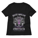 Cerberus Hell Hound Streetwear - Dark Aesthetic Women's Relaxed V-Neck T-Shirt