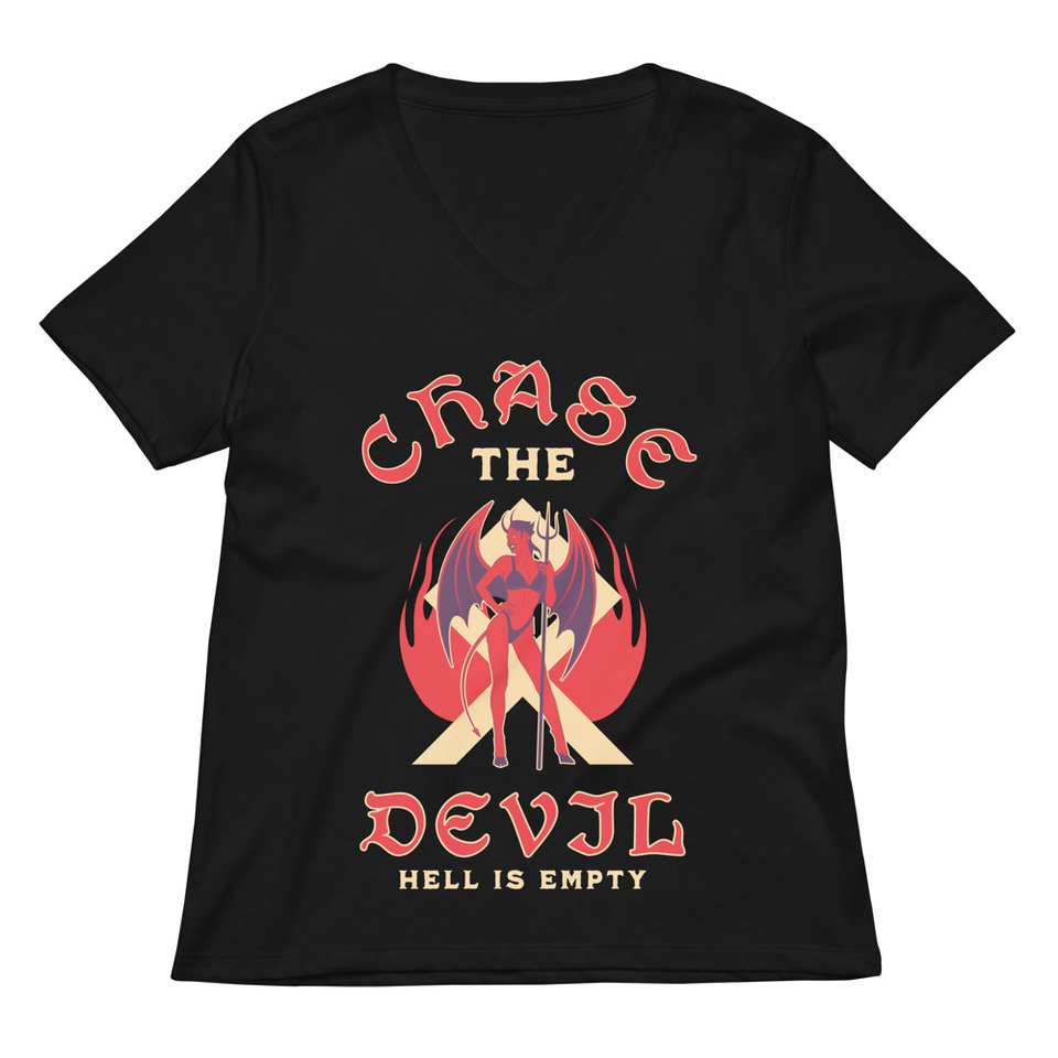 Chase The Devil Women's Relaxed V-Neck T-Shirt