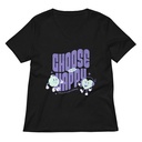 Choose Happy (2) Women's Relaxed V-Neck T-Shirt