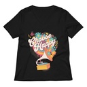 Choose Happy - Retro Music Women's Relaxed V-Neck T-Shirt