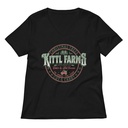 Christmas Tree Farm - Vintage Holiday Badge Women's Relaxed V-Neck T-Shirt