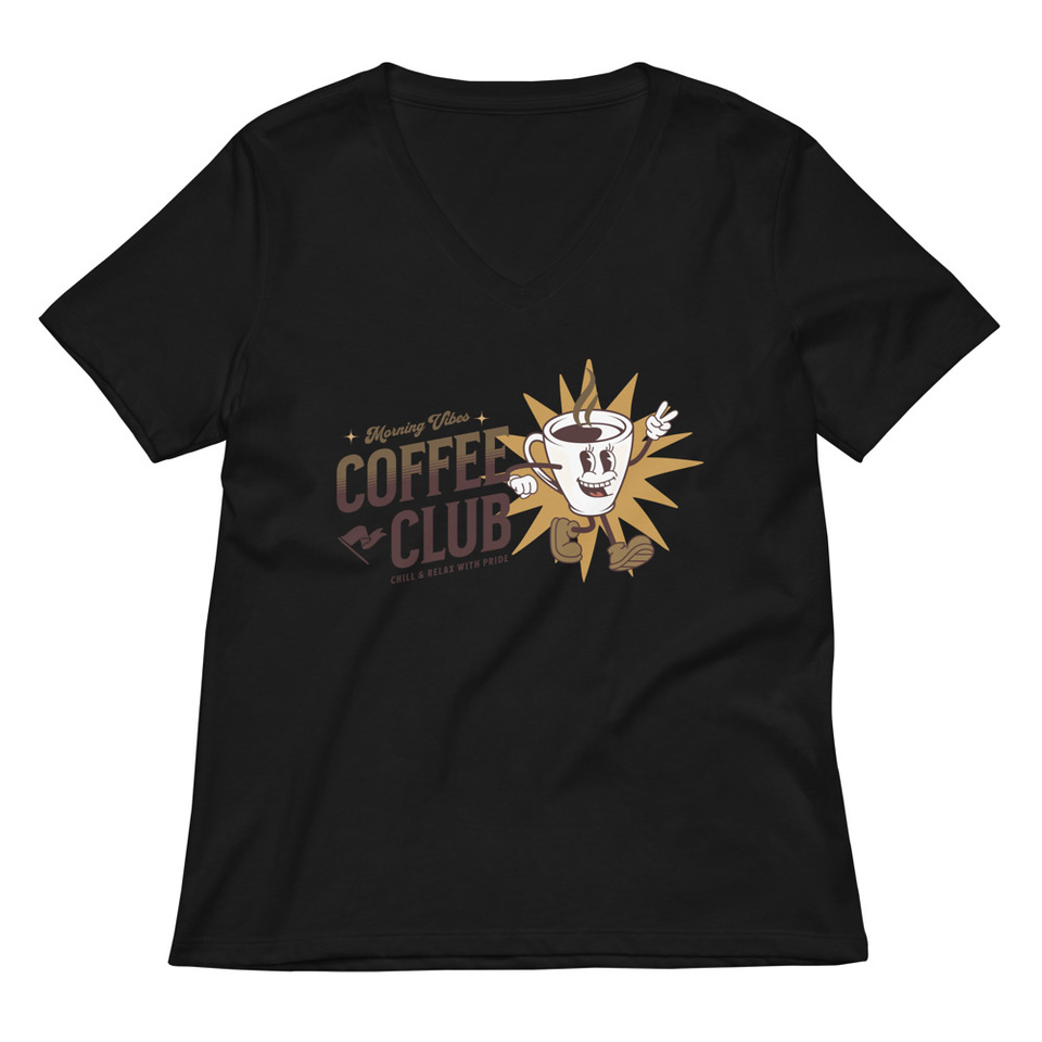 Coffee Club Women's Relaxed V-Neck T-Shirt