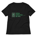 Coffee Completes Me - Neon Heart Women's Relaxed V-Neck T-Shirt