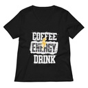 Coffee Energy Drink - Grunge Bolt Women's Relaxed V-Neck T-Shirt