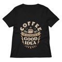 Coffee is always a good idea - Lightning Bolt Women's Relaxed V-Neck T-Shirt
