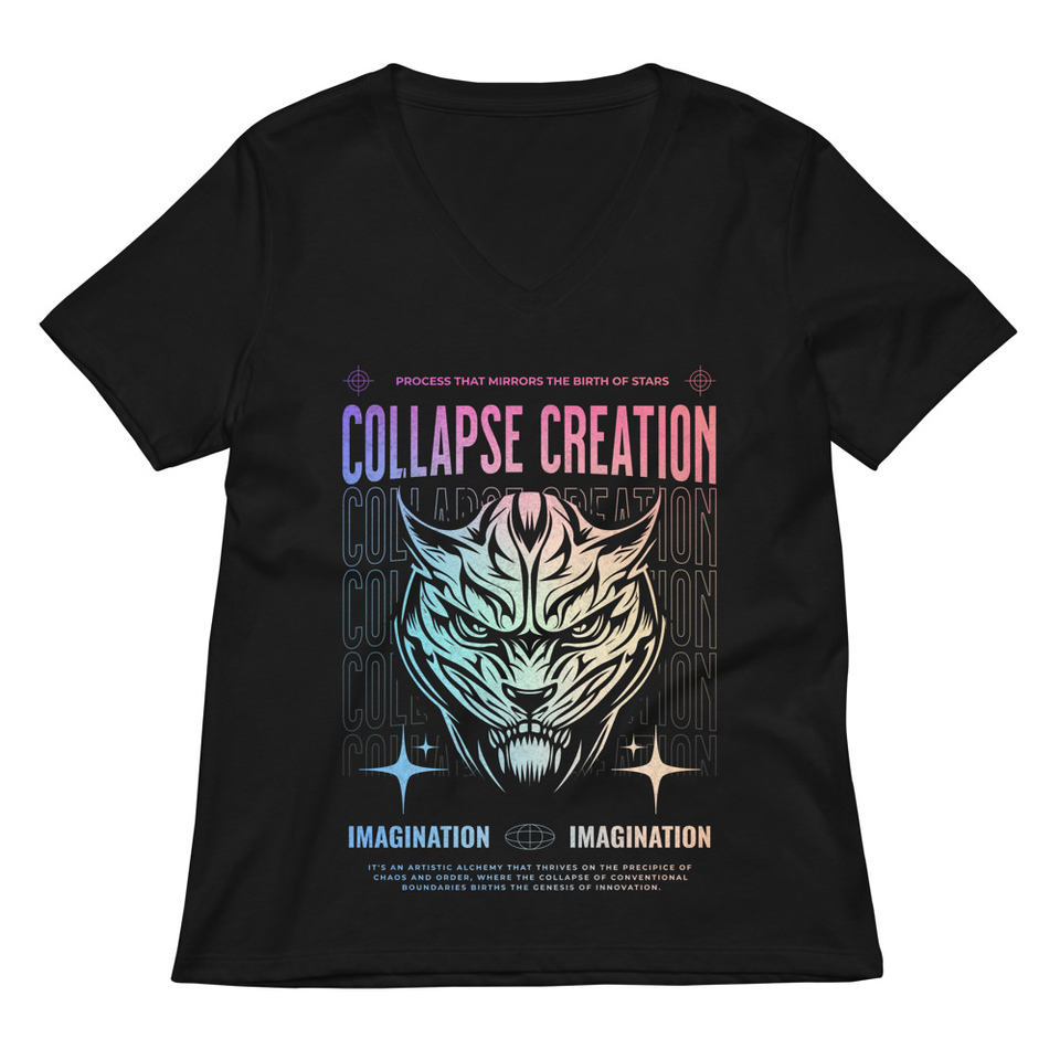 Collapse Creation Women's Relaxed V-Neck T-Shirt