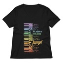 Colorful Retro Keyboard Women's Relaxed V-Neck T-Shirt