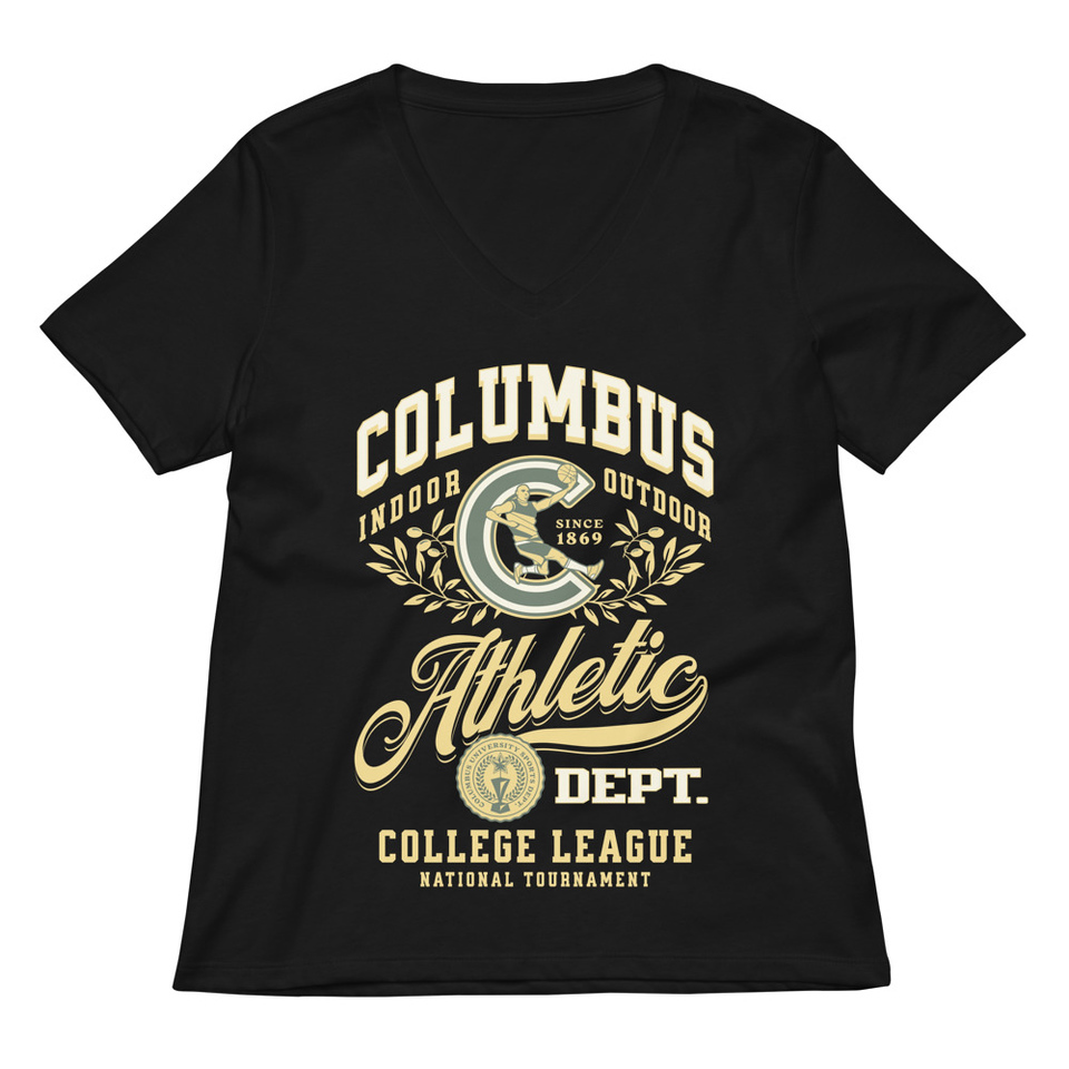 Columbus Athletic Women's Relaxed V-Neck T-Shirt