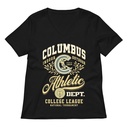 Columbus Athletic Women's Relaxed V-Neck T-Shirt