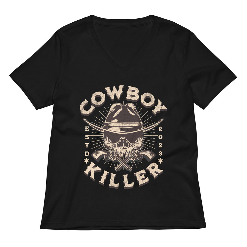 COWBOY KILLER Women's Relaxed V-Neck T-Shirt