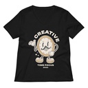 Creative Time Women's Relaxed V-Neck T-Shirt