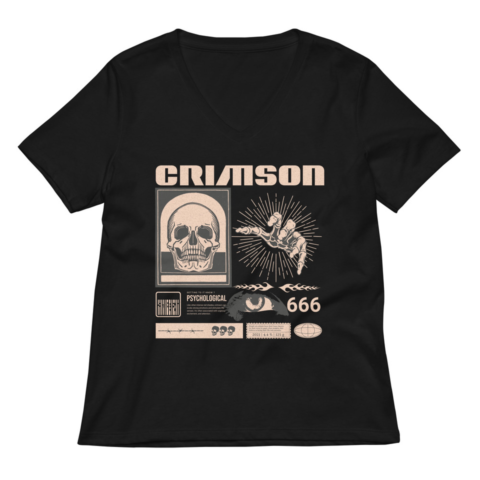 Crimson Women's Relaxed V-Neck T-Shirt