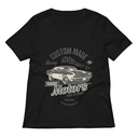 Custom Made Adventures Motors Old School Women's Relaxed V-Neck T-Shirt