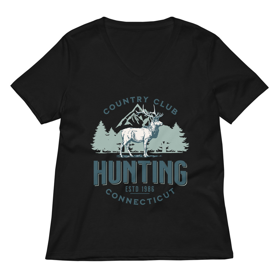 Deer Hunting Country Club  Women's Relaxed V-Neck T-Shirt