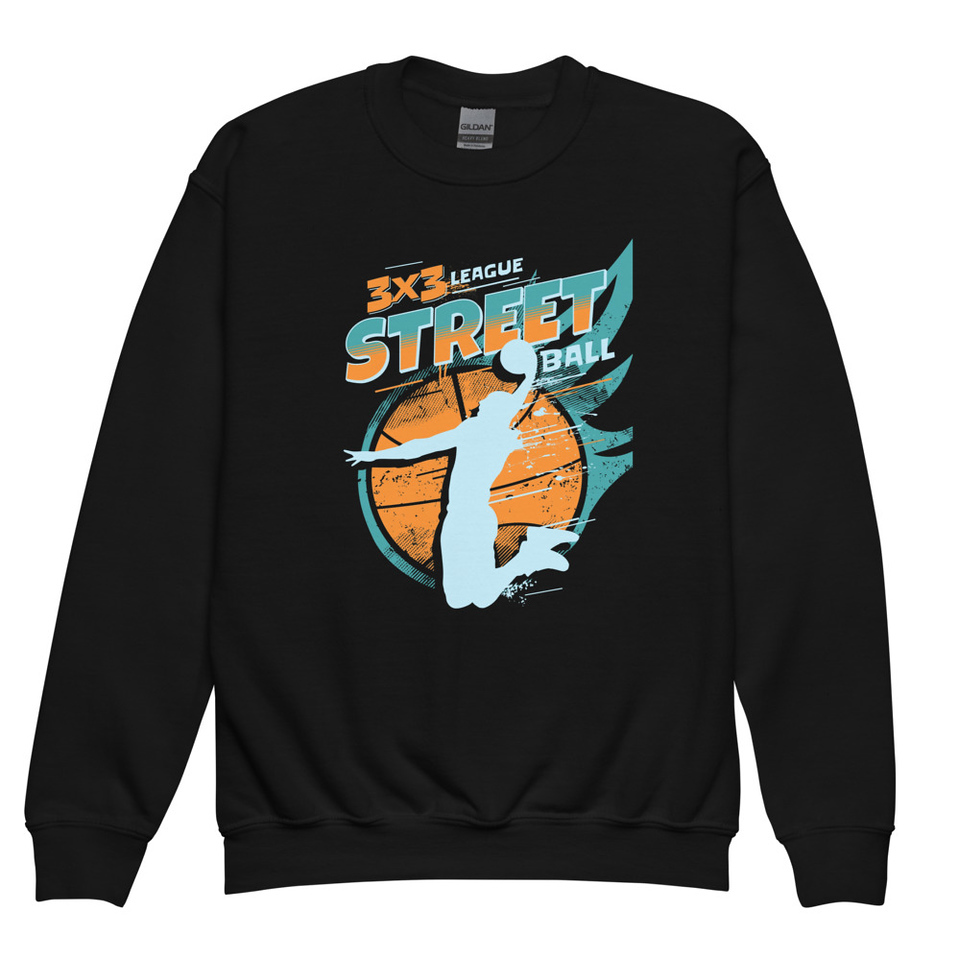 3x3 Basketball League Youth Crew Neck Sweatshirt