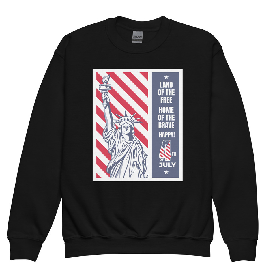 4th of July Youth Crew Neck Sweatshirt