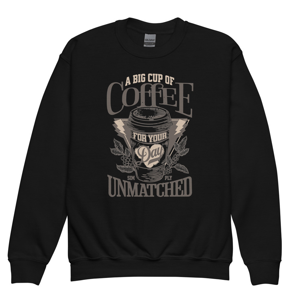 A Big Cup of Coffee Youth Crew Neck Sweatshirt