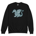 A Dragon Rises - Typographic Lettering Youth Crew Neck Sweatshirt