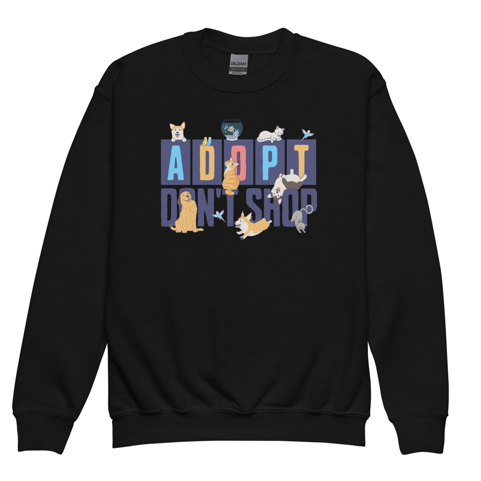 Adopt a Pet - Cute Animal Youth Crew Neck Sweatshirt