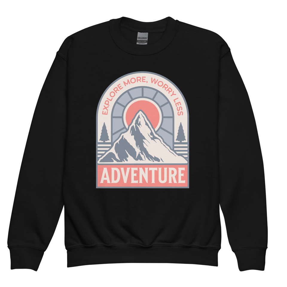 Adventure - Mountain Climbing Youth Crew Neck Sweatshirt