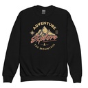 Adventure Explore The Mountain Youth Crew Neck Sweatshirt