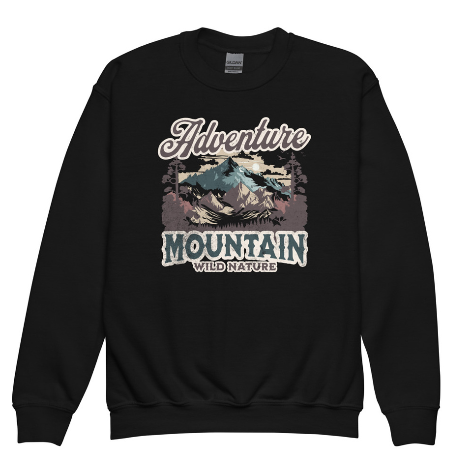 Adventure Mountain Wild Nature Youth Crew Neck Sweatshirt