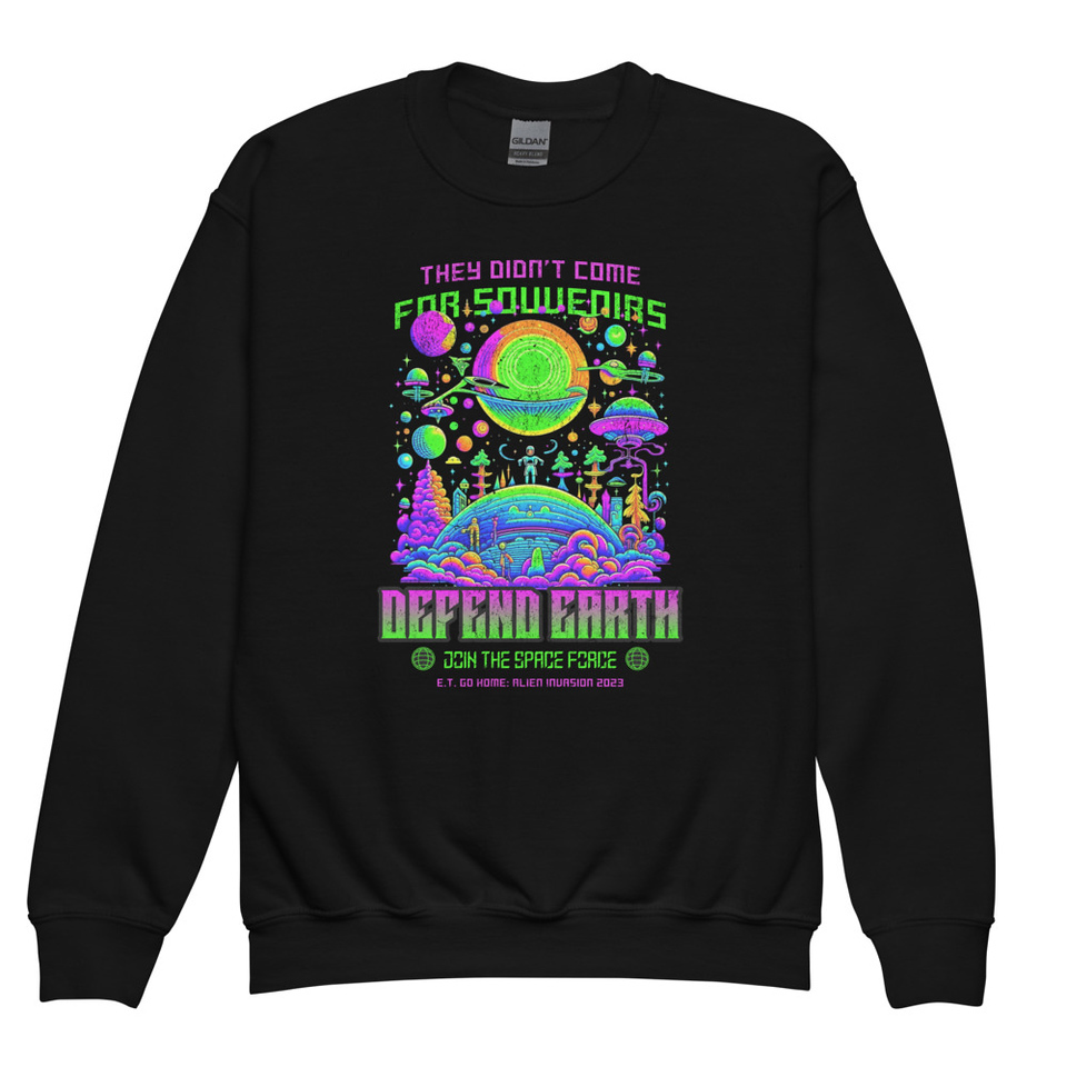 Alien Invasion Youth Crew Neck Sweatshirt