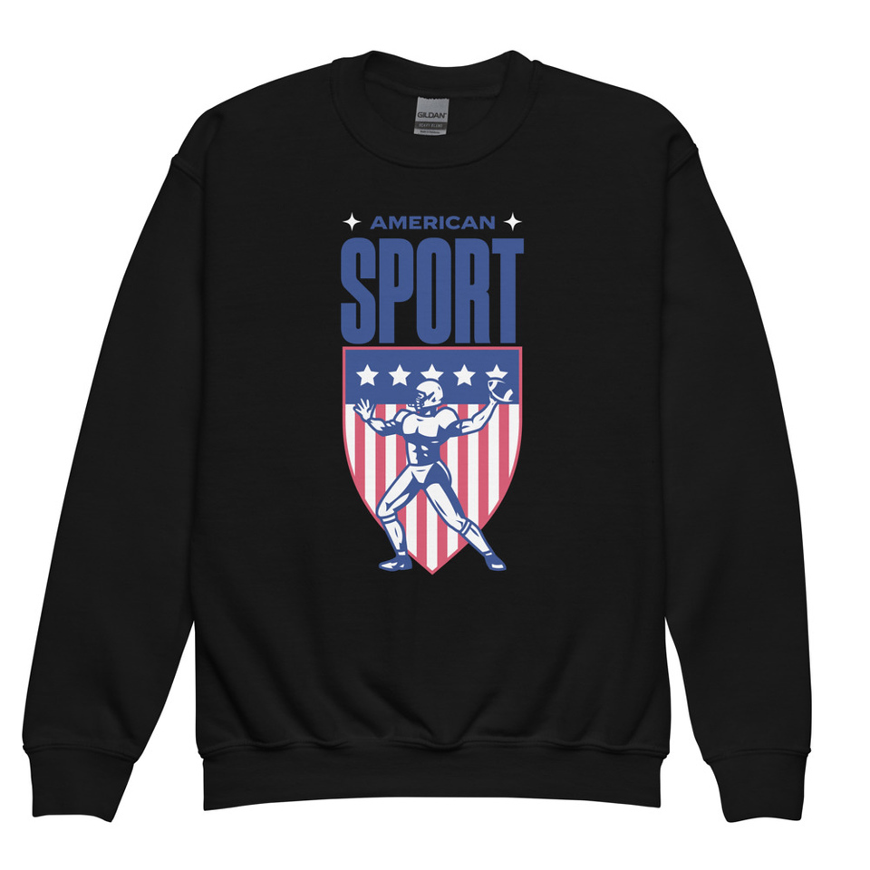American Football Sport Youth Crew Neck Sweatshirt