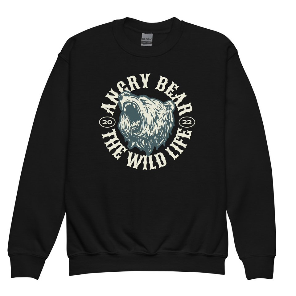Angry Bear - Wild Life Animal Youth Crew Neck Sweatshirt