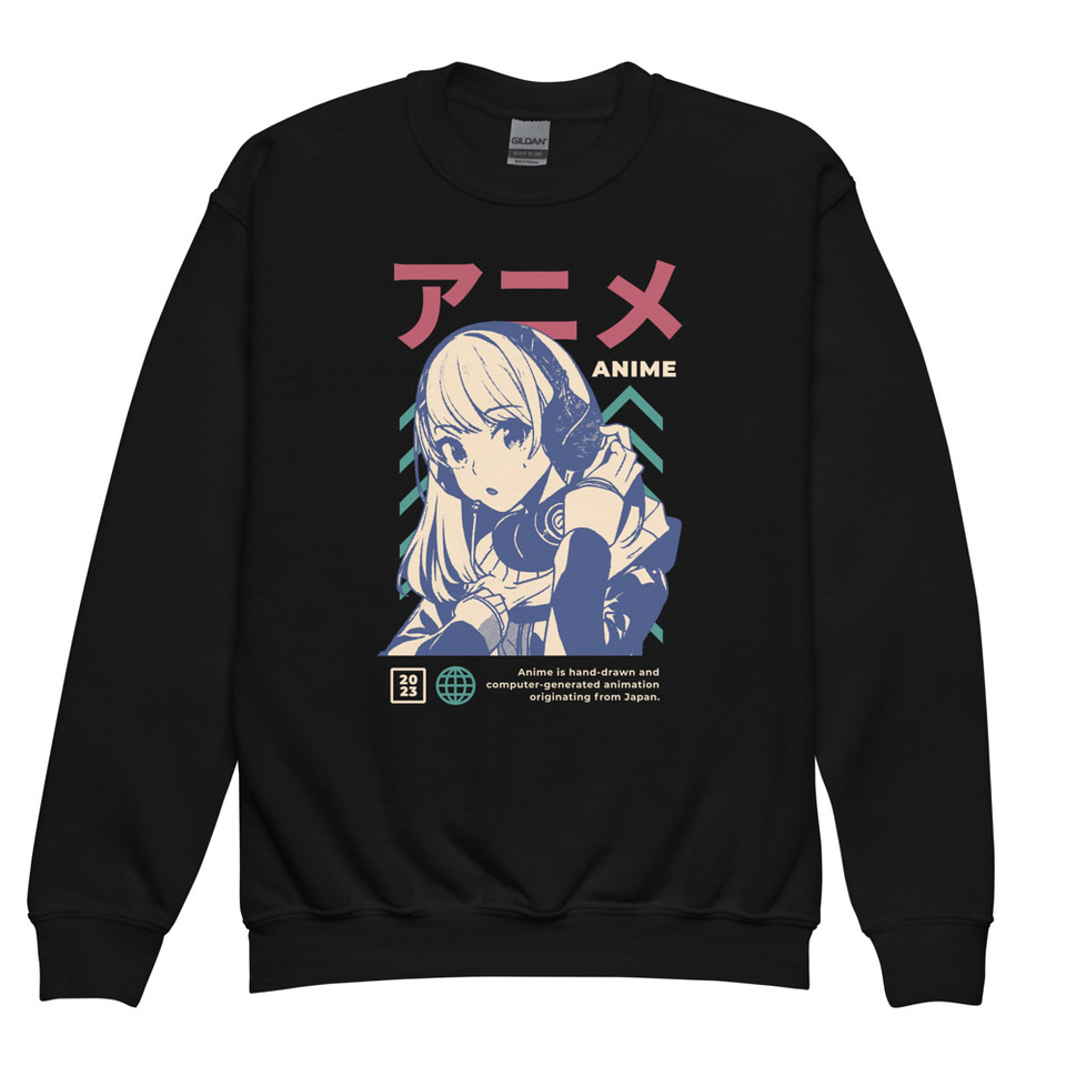Anime Girl Youth Crew Neck Sweatshirt