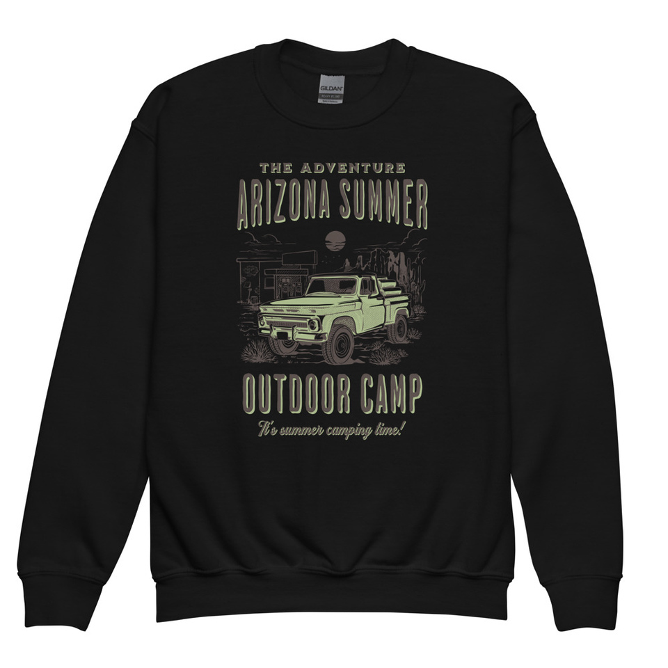Arizona Outdoor Camp - Classic Truck Youth Crew Neck Sweatshirt