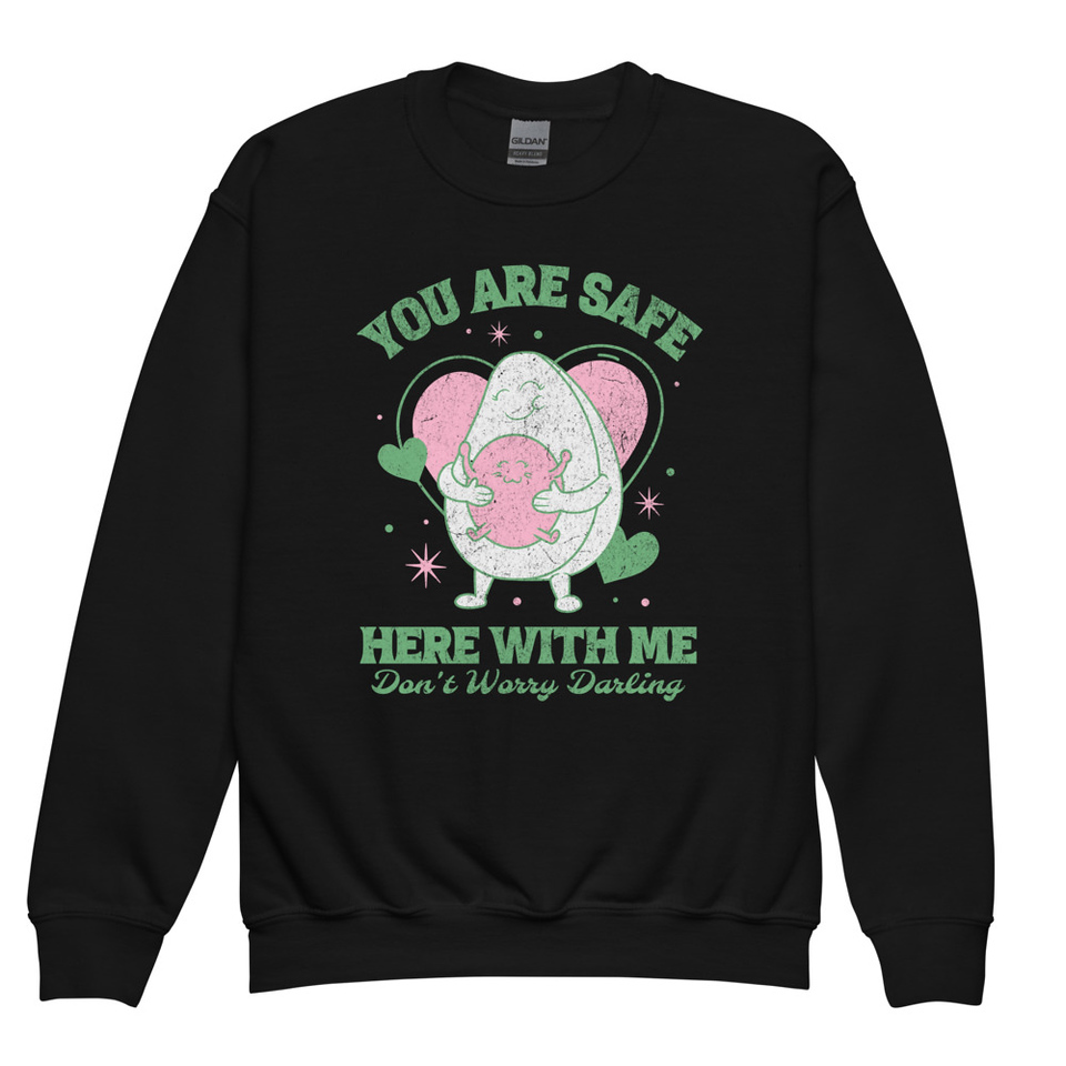 Avo Love - Typographic Cartoon Streetwear Youth Crew Neck Sweatshirt