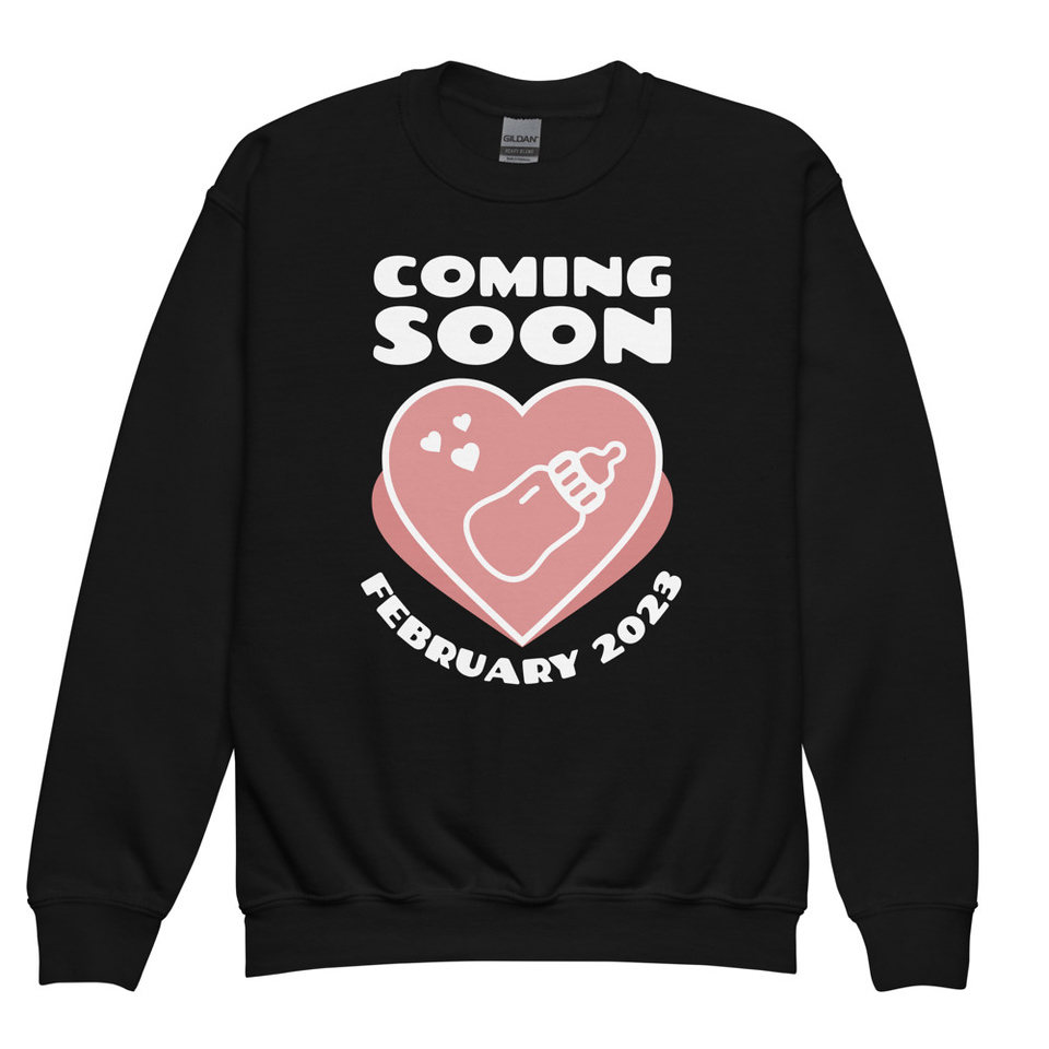 Baby Announcement - Feeding Bottle Youth Crew Neck Sweatshirt