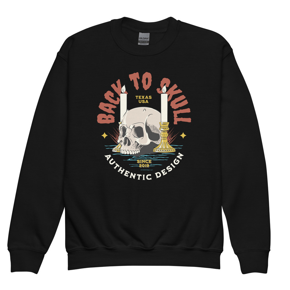 Back to Skull - Authenthic Design  Youth Crew Neck Sweatshirt