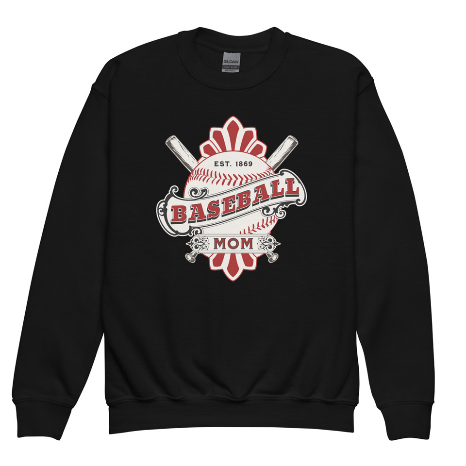 Baseball Mom Youth Crew Neck Sweatshirt
