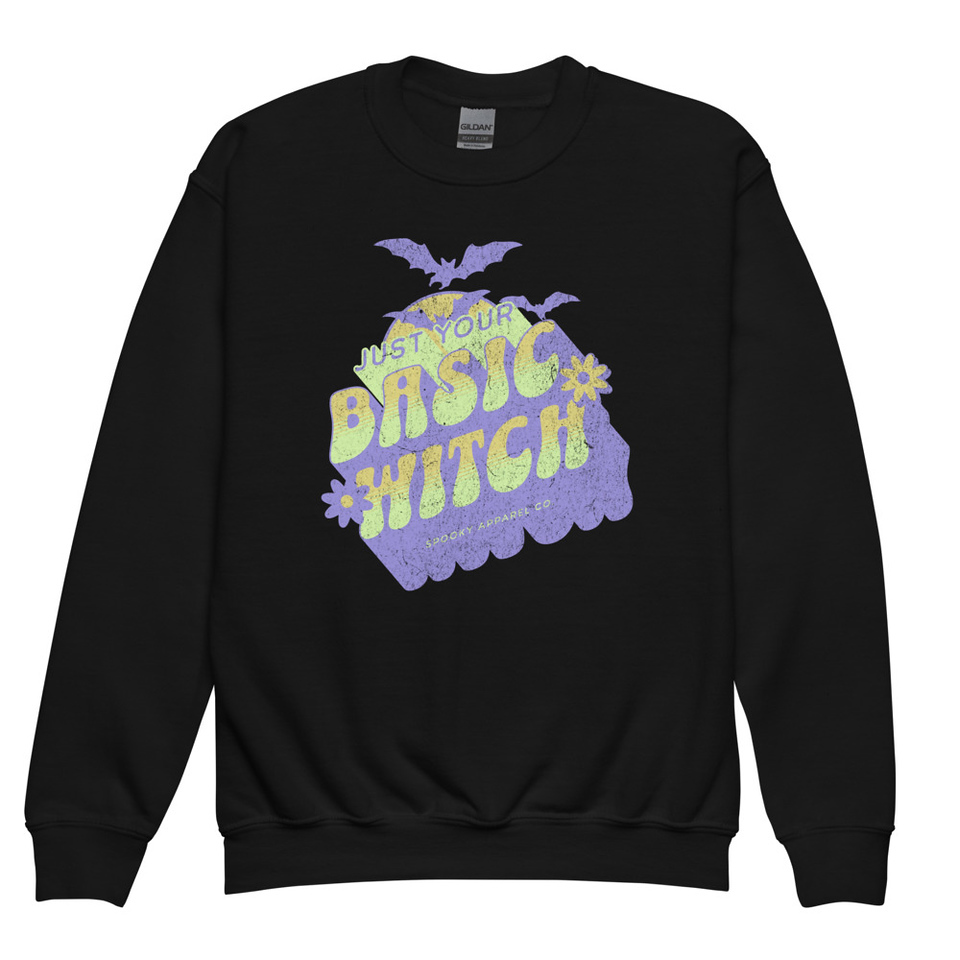 Basic Witch - Halloween Youth Crew Neck Sweatshirt