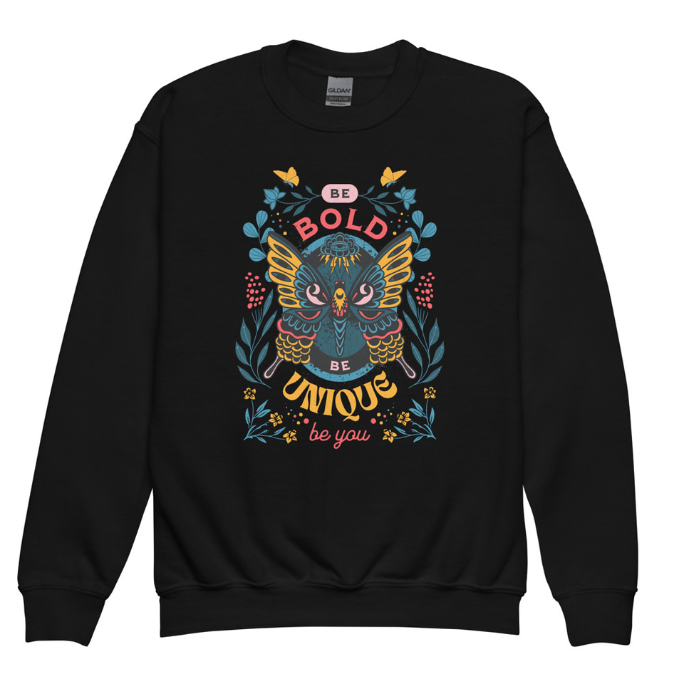 Be Bold Be Unique Youth Crew Neck Sweatshirt