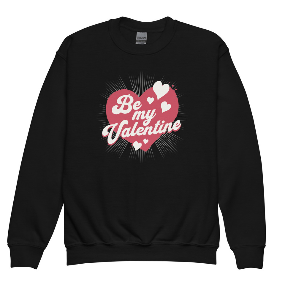 Be my Valentine - Love Heart Youth Crew Neck Sweatshirt
