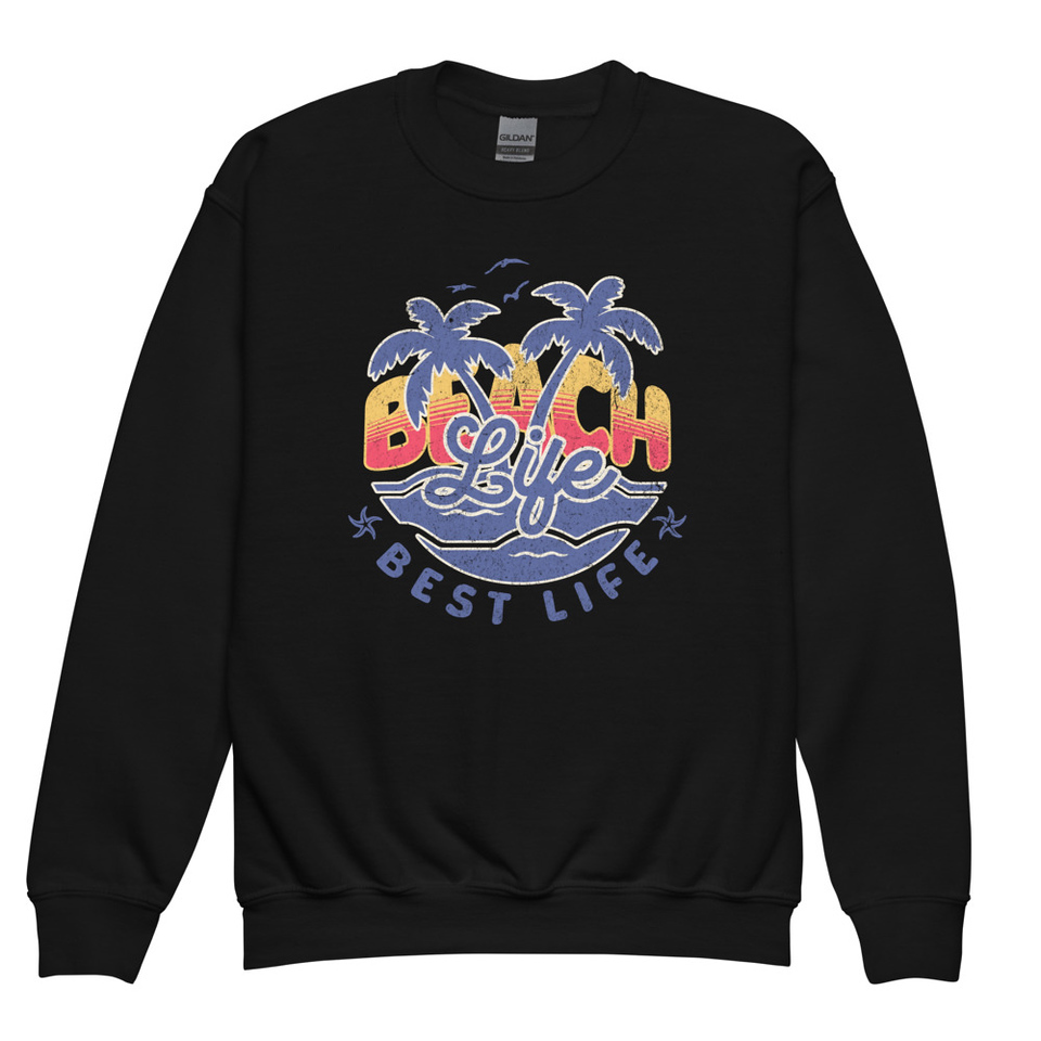 Beach Life Best Life Youth Crew Neck Sweatshirt