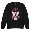 Bingo Queen - Retro Crown Youth Crew Neck Sweatshirt