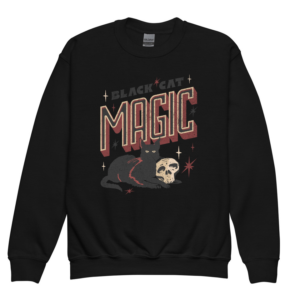 Black Cat Magic Youth Crew Neck Sweatshirt