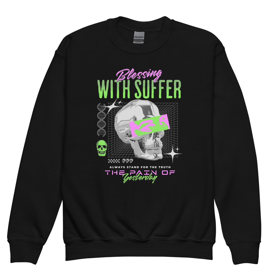 Blessing With Suffer Youth Crew Neck Sweatshirt
