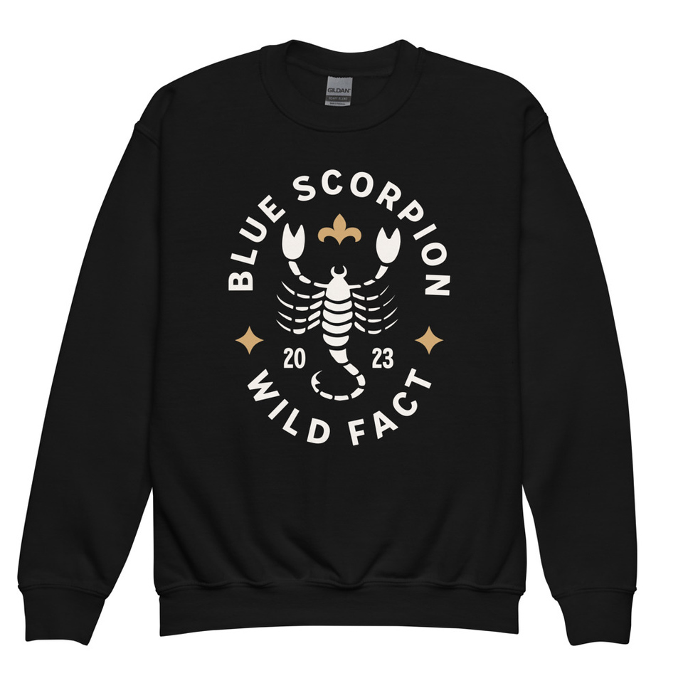 Blue Scorpion - Wildlife Animal Youth Crew Neck Sweatshirt