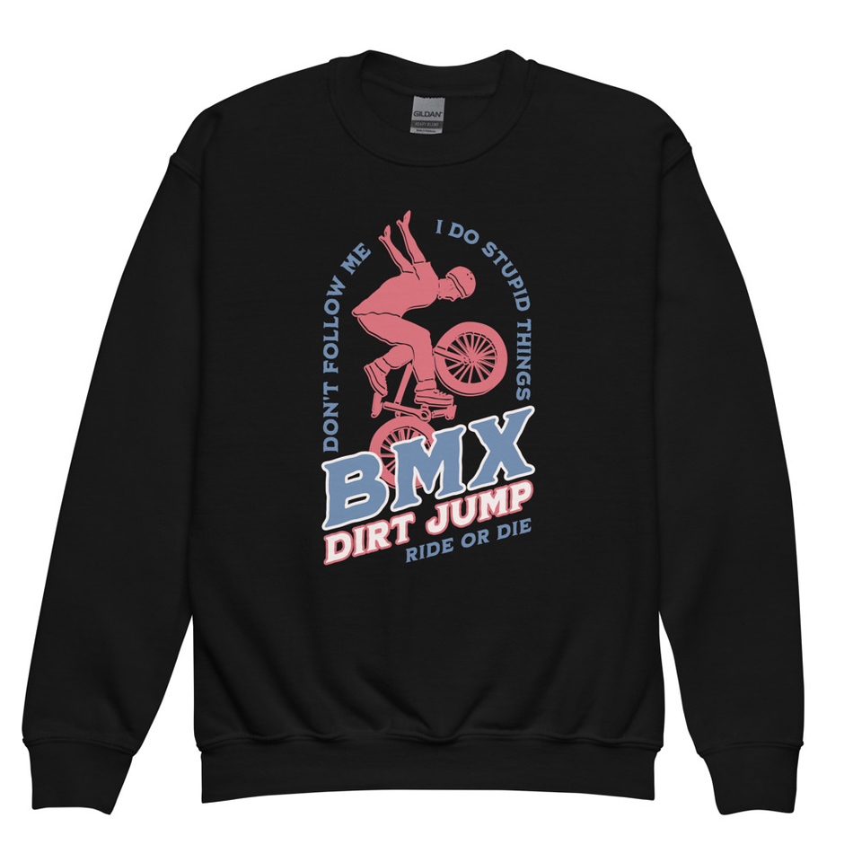 BMX Dirt Jump - Extreme Sports Youth Crew Neck Sweatshirt