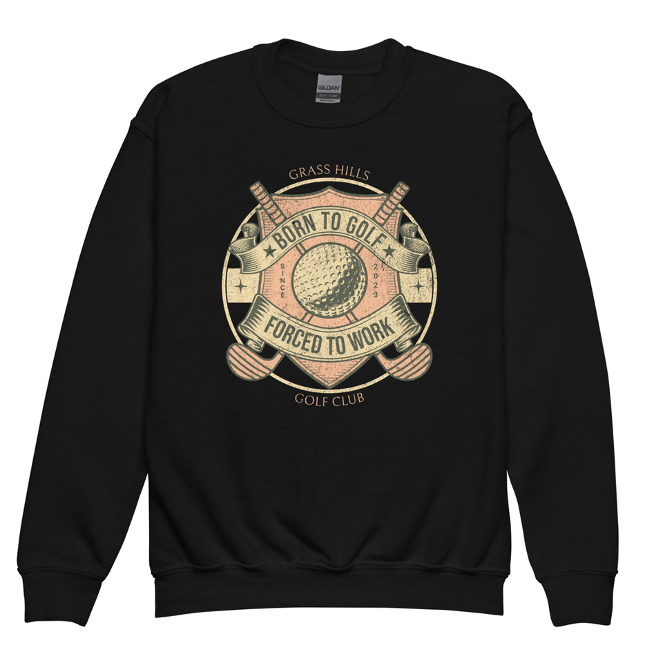 Born To Golf Youth Crew Neck Sweatshirt
