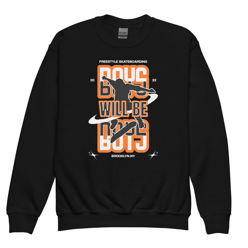 Boys will be boys Youth Crew Neck Sweatshirt